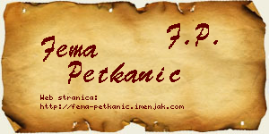 Fema Petkanić vizit kartica